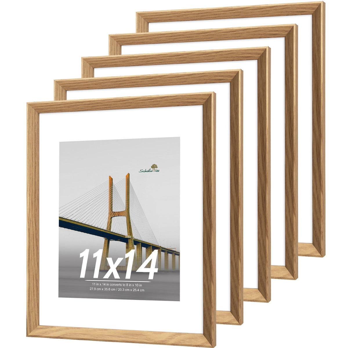 Scholartree 5 PACK Wooden Picture Frames Set, Wall Frames
