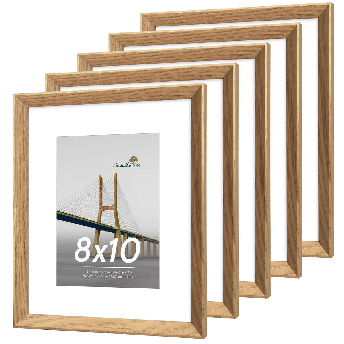 Scholartree 5 PACK Wooden Picture Frames Set, Wall Frames