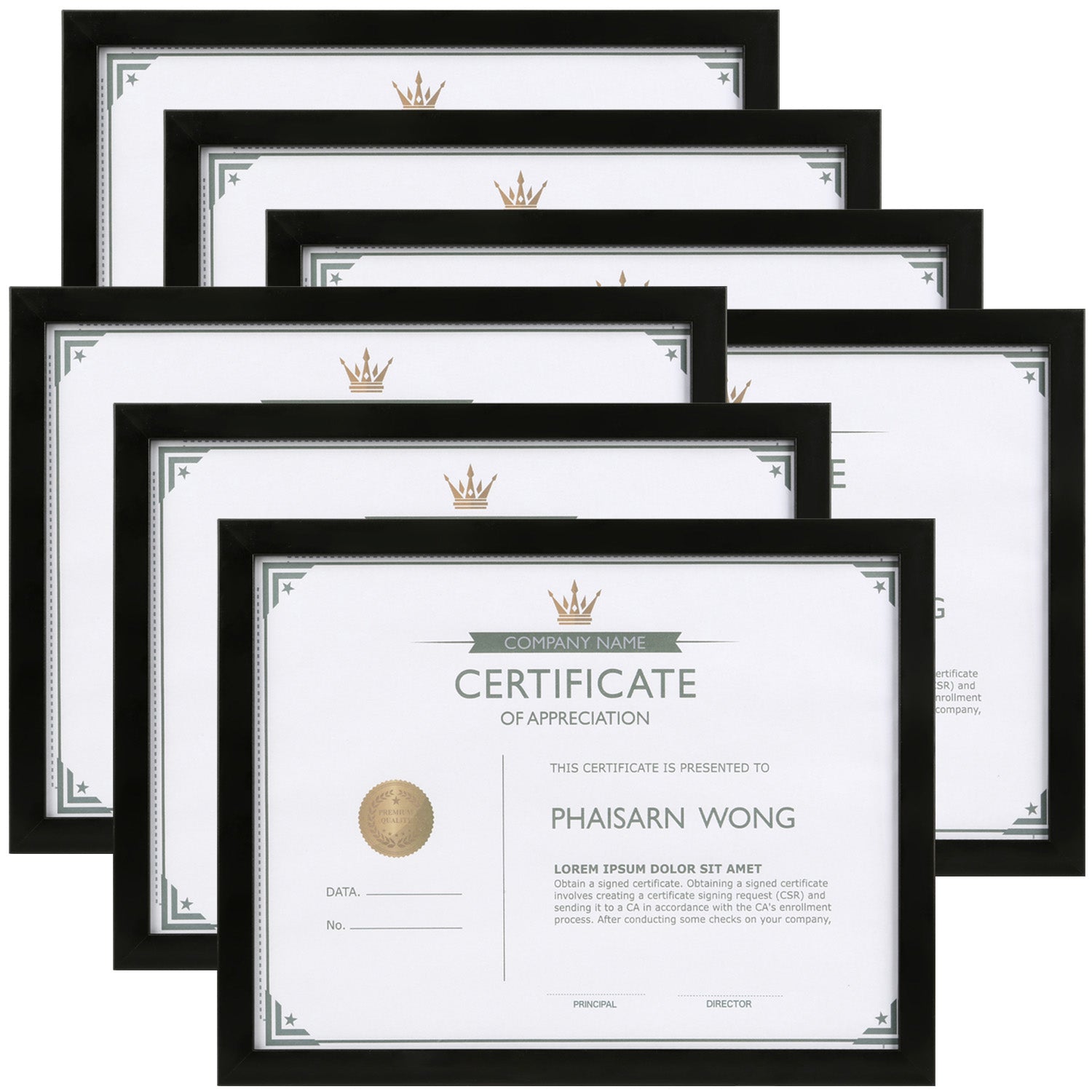 Scholartree 5-in-1 Contemporary Gallery Picture Frame Set Tabletop Picture Frames & Wall Picture Frames