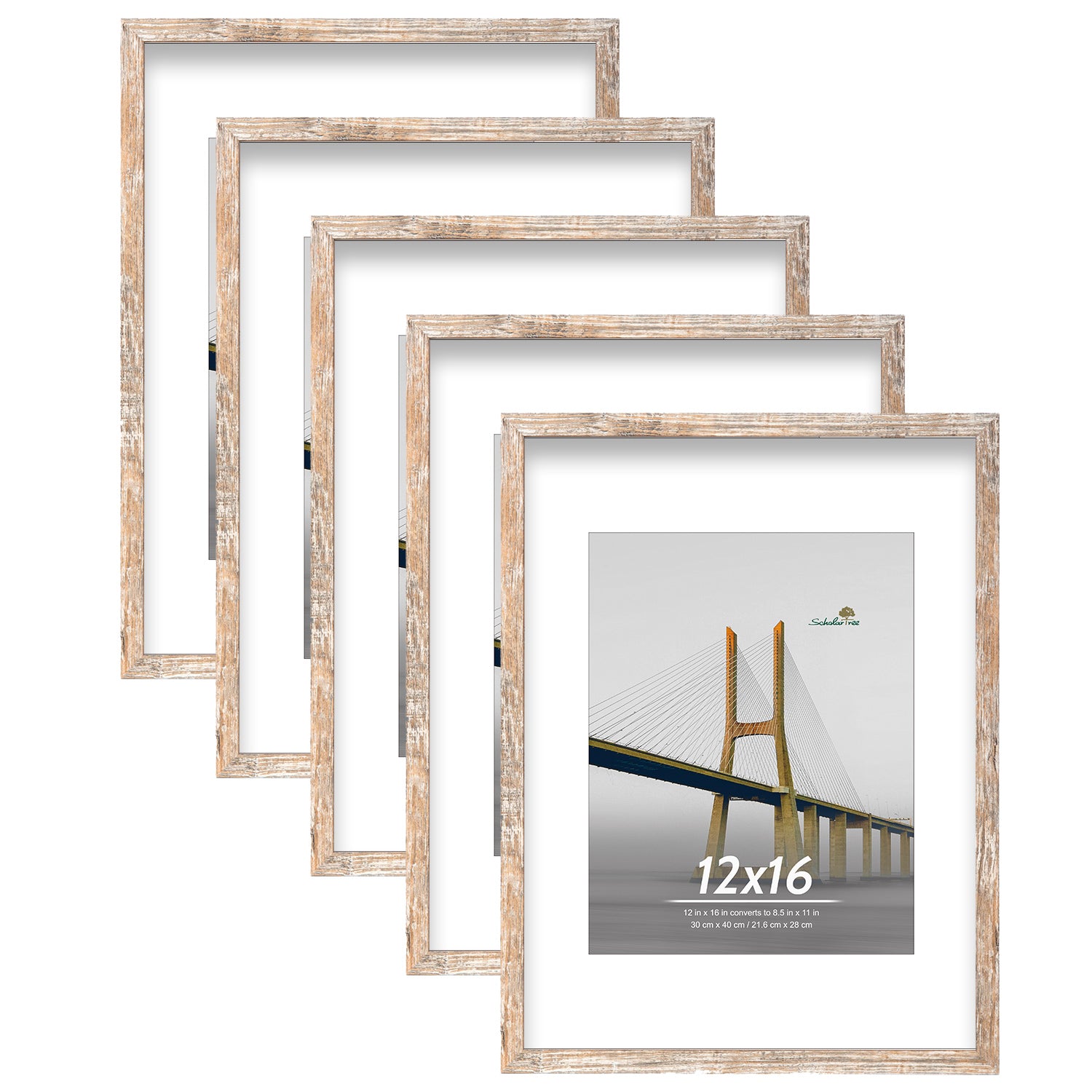 Scholartree 5-in-1 Contemporary Gallery Picture Frame Set Tabletop Picture Frames & Wall Picture Frames