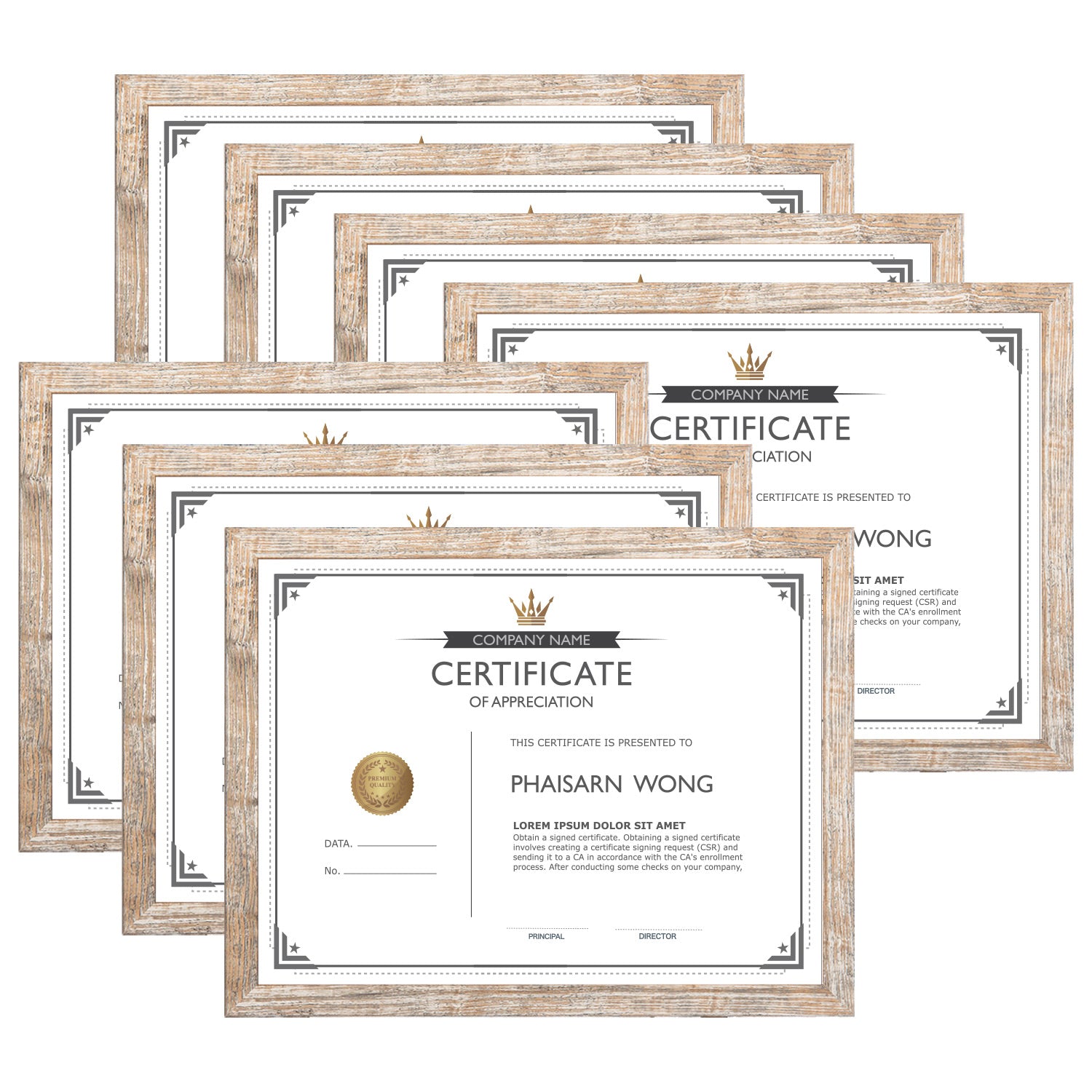 Scholartree 5-in-1 Contemporary Gallery Picture Frame Set Tabletop Picture Frames & Wall Picture Frames