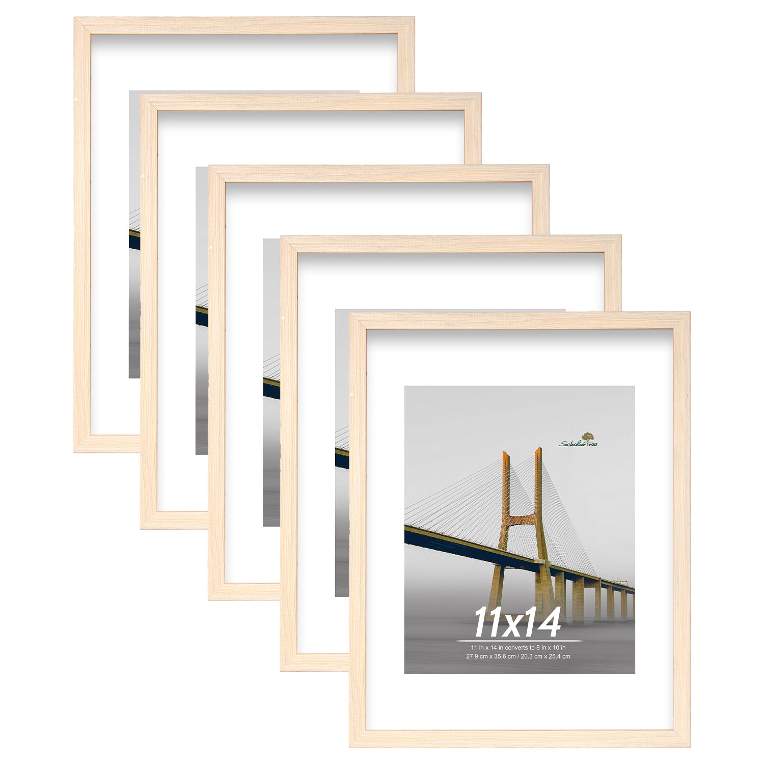 Scholartree 5-in-1 Contemporary Gallery Picture Frame Set Tabletop Picture Frames & Wall Picture Frames