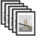Scholartree 5 Pack Wood Picture Frames Front Loading Basic Tabletop Picture Frame, Wall Picture Frame