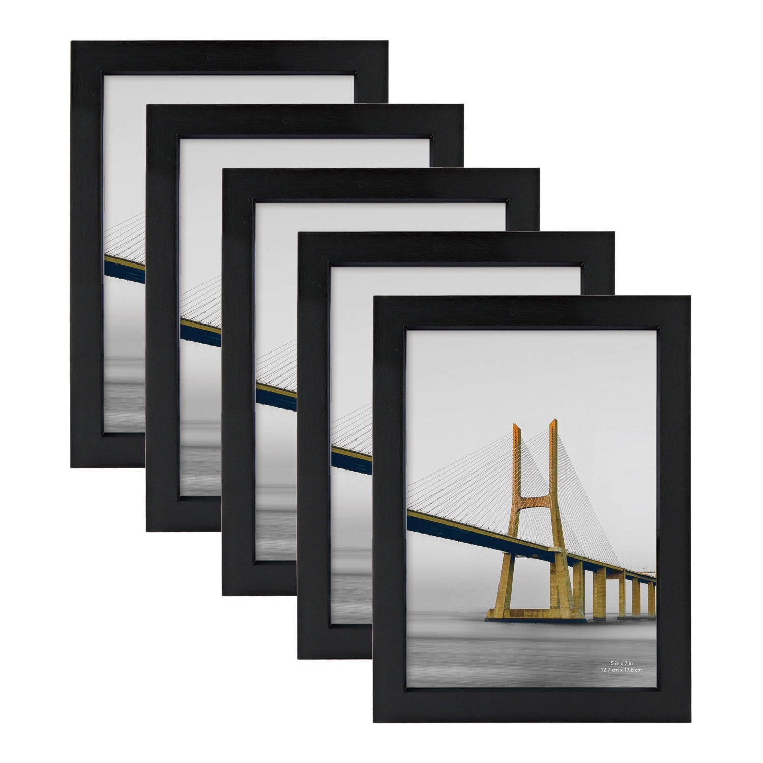 Scholartree 5 Pack Wood Picture Frames Front Loading Basic Tabletop Picture Frame, Wall Picture Frame