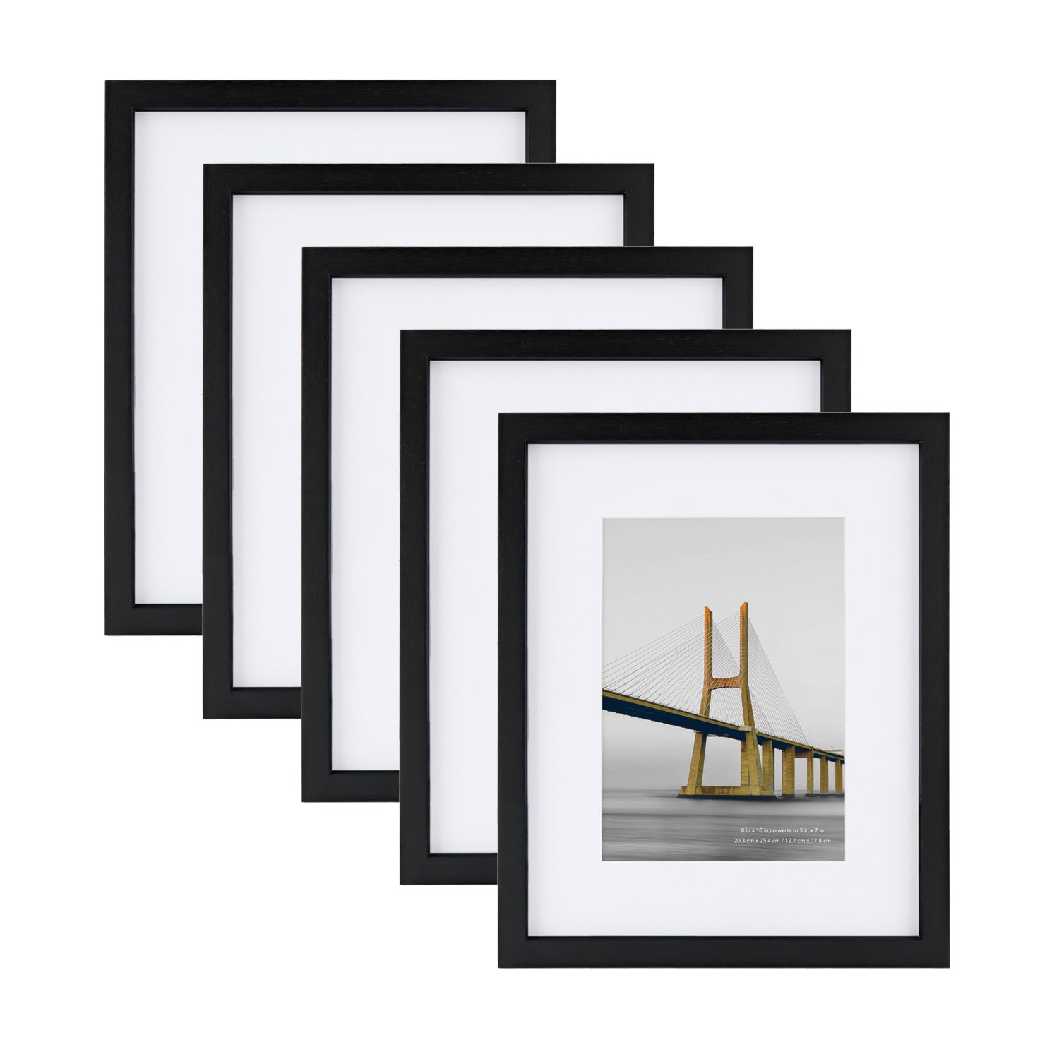 Scholartree 5 Pack Wood Picture Frames Front Loading Basic Tabletop Picture Frame, Wall Picture Frame