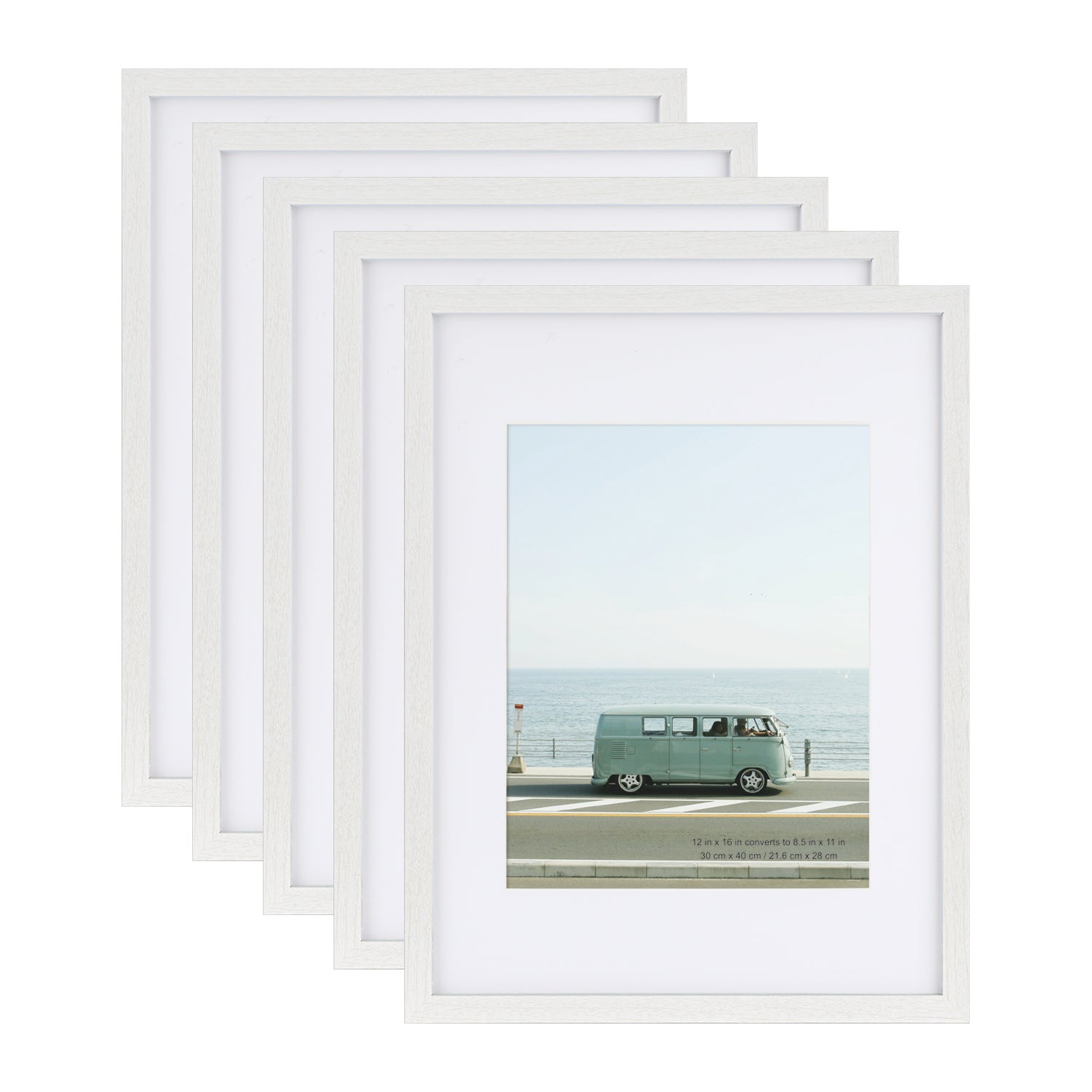 Scholartree 5 Pack Wood Picture Frames Front Loading Basic Tabletop Picture Frame, Wall Picture Frame