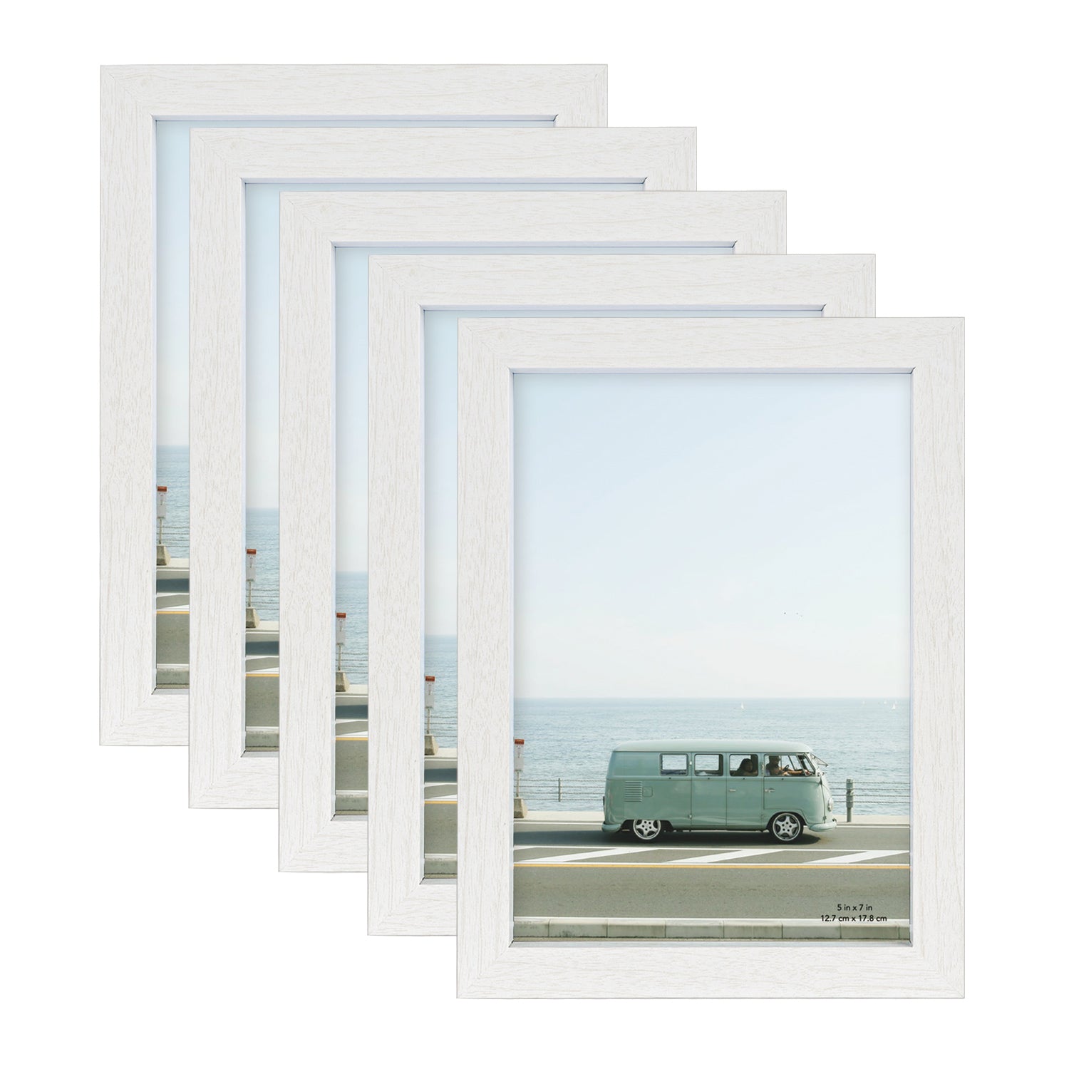 Scholartree 5 Pack Wood Picture Frames Front Loading Basic Tabletop Picture Frame, Wall Picture Frame