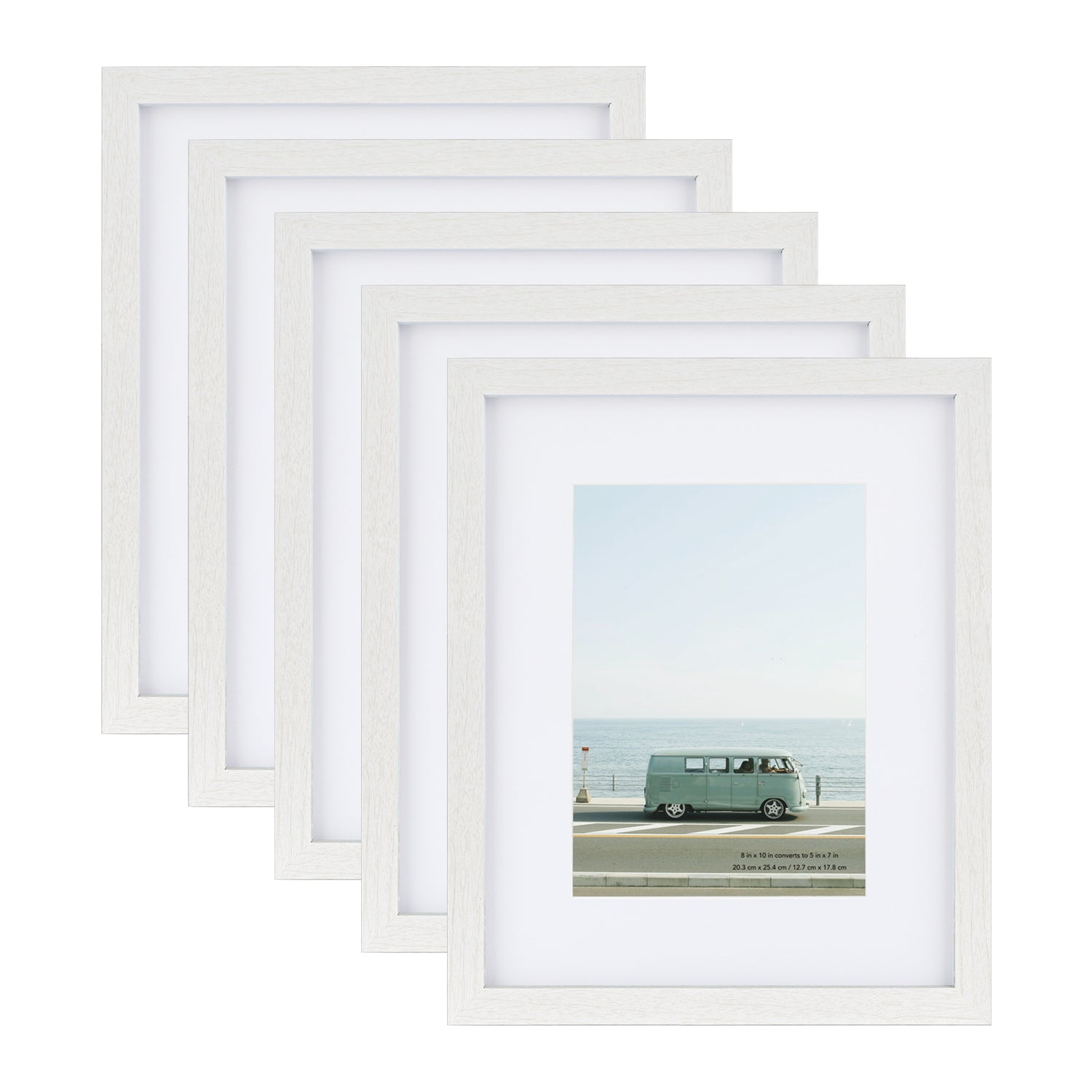 Scholartree 5 Pack Wood Picture Frames Front Loading Basic Tabletop Picture Frame, Wall Picture Frame