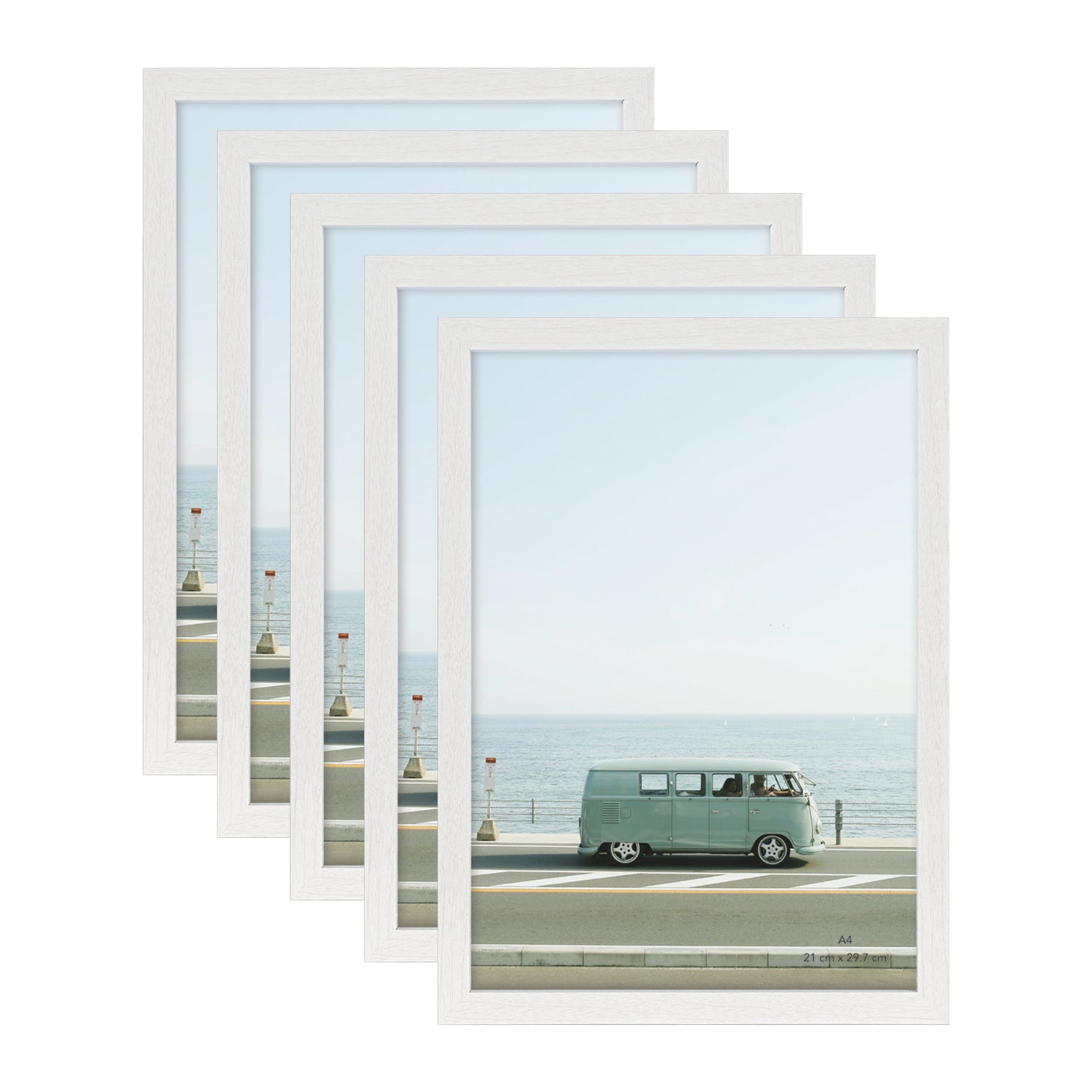 Scholartree 5 Pack Wood Picture Frames Front Loading Basic Tabletop Picture Frame, Wall Picture Frame