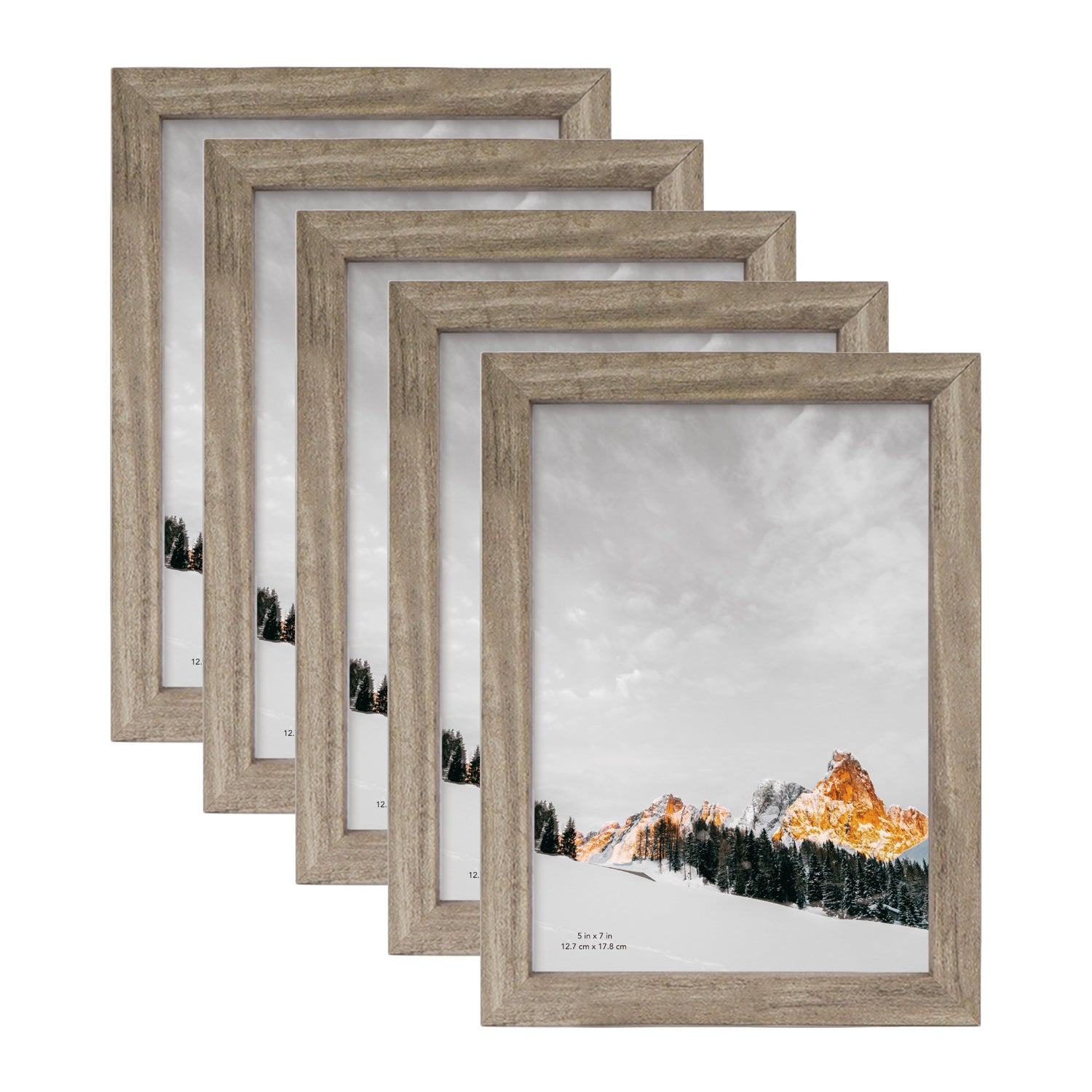Scholartree 5 Pack Wood Picture Frames Front Loading Basic Tabletop Picture Frame, Wall Picture Frame