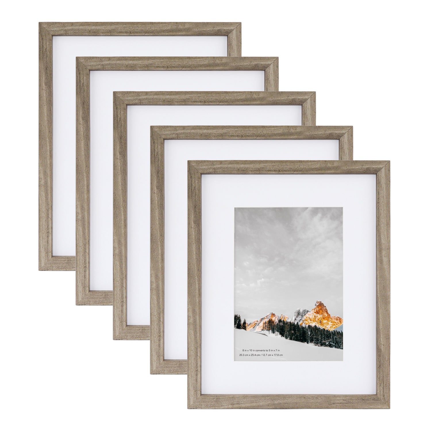 Scholartree 5 Pack Wood Picture Frames Front Loading Basic Tabletop Picture Frame, Wall Picture Frame