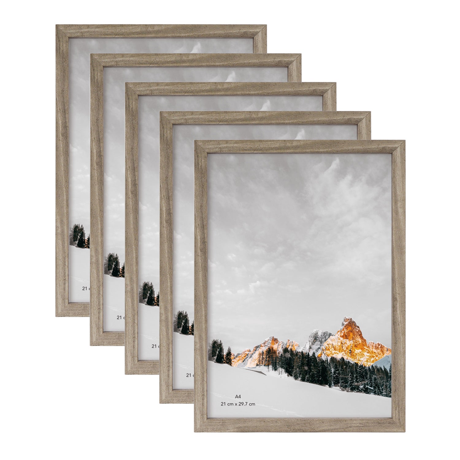Scholartree 5 Pack Wood Picture Frames Front Loading Basic Tabletop Picture Frame, Wall Picture Frame