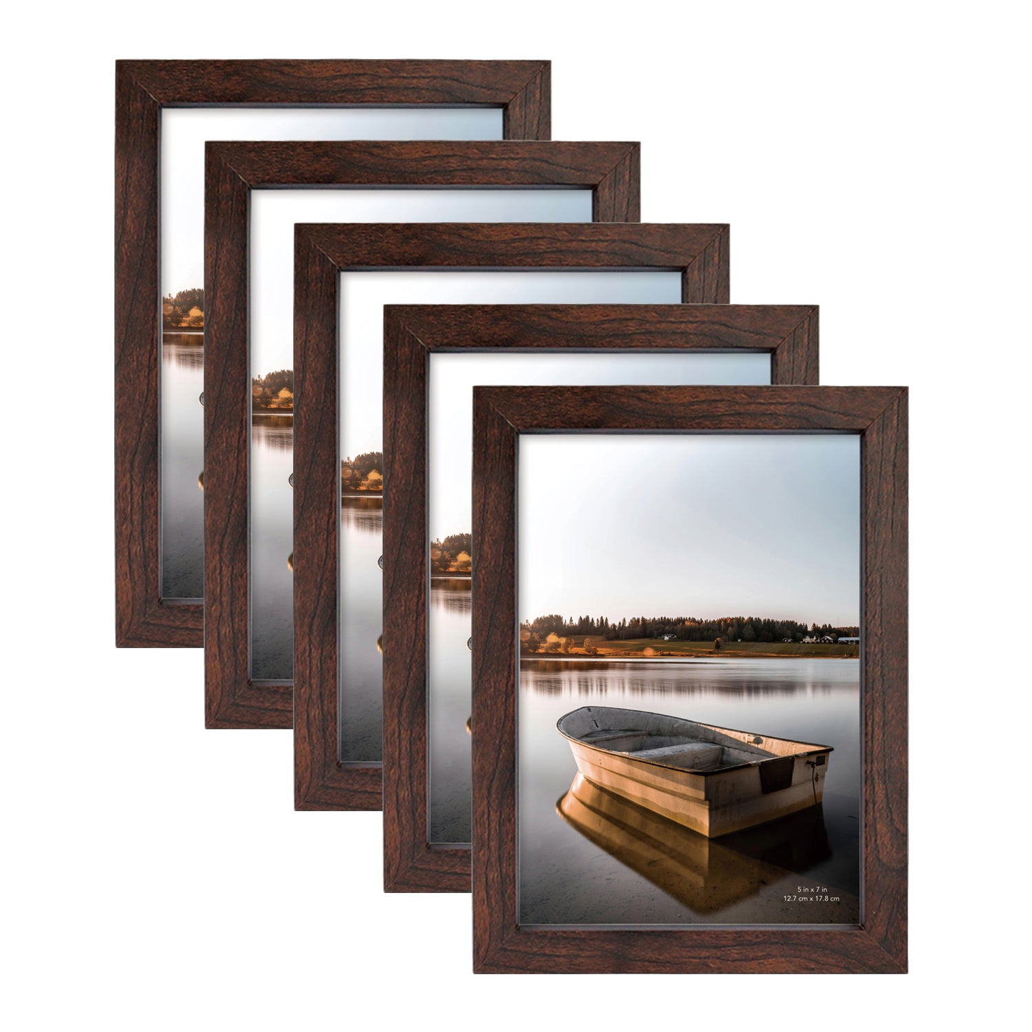 Scholartree 5 Pack Wood Picture Frames Front Loading Basic Tabletop Picture Frame, Wall Picture Frame