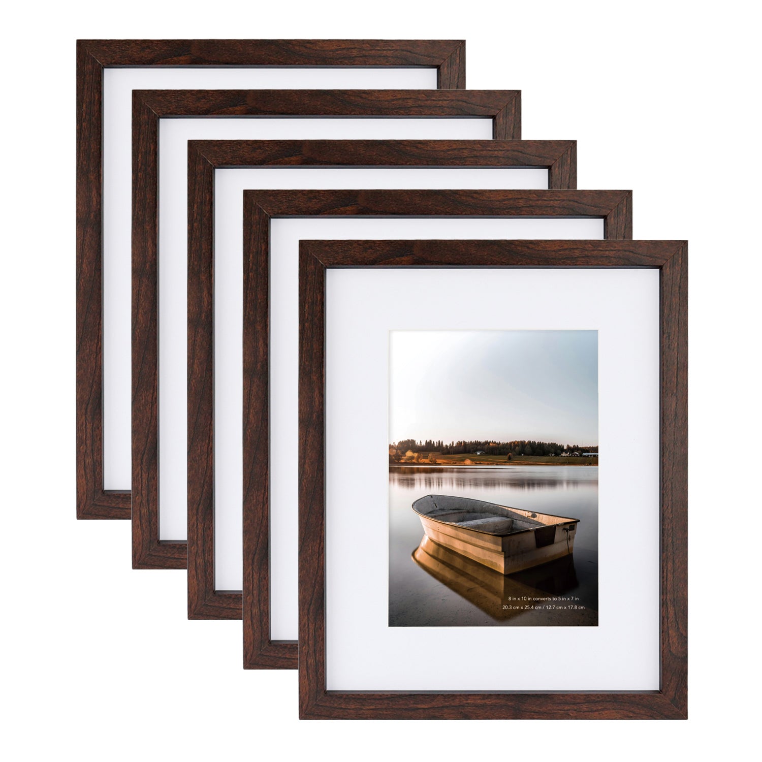 Scholartree 5 Pack Wood Picture Frames Front Loading Basic Tabletop Picture Frame, Wall Picture Frame