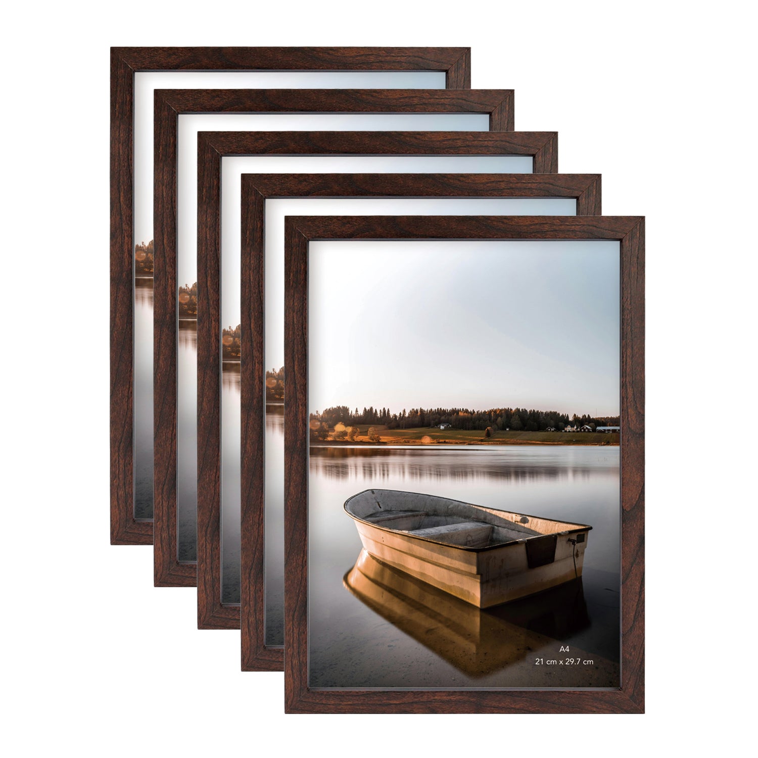 Scholartree 5 Pack Wood Picture Frames Front Loading Basic Tabletop Picture Frame, Wall Picture Frame