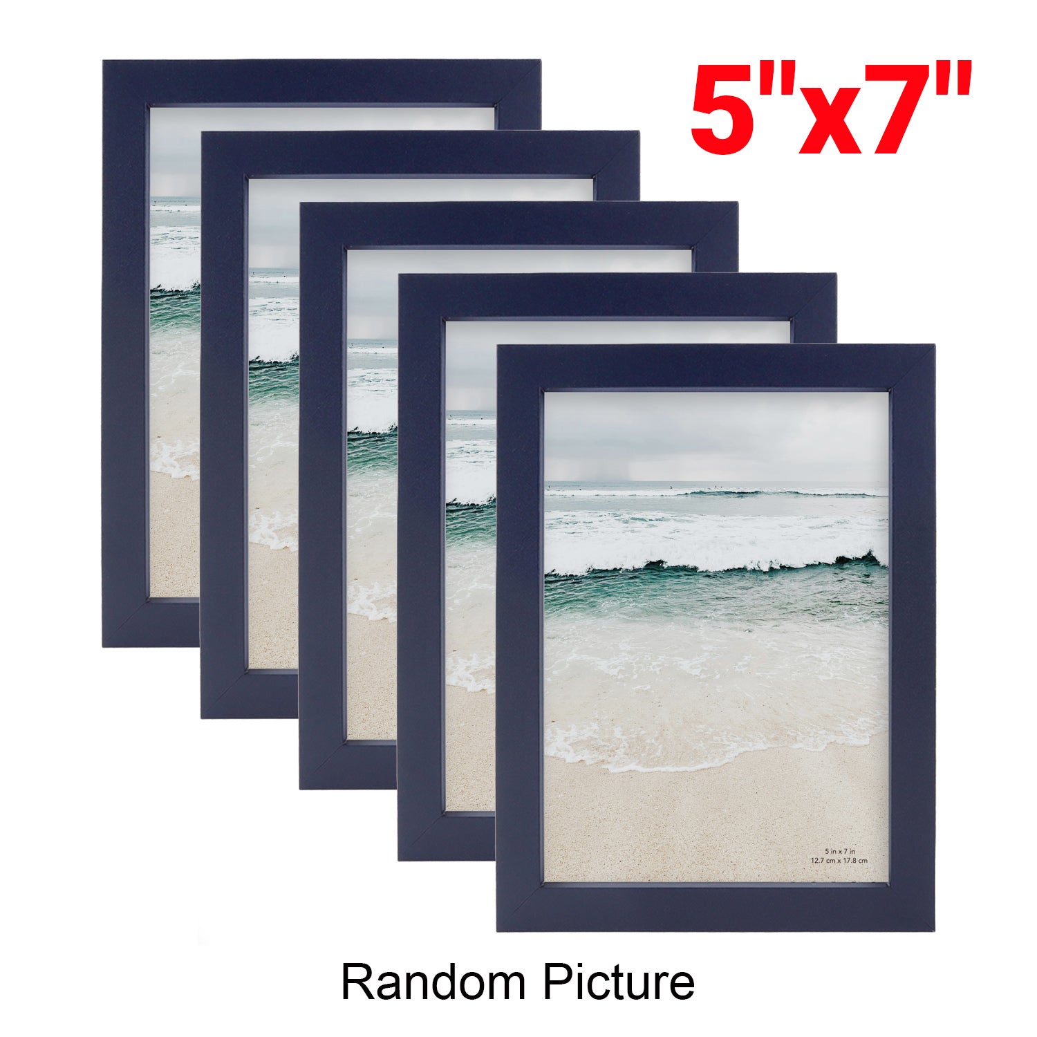 Scholartree 5 Pack Wood Picture Frames Front Loading Basic Tabletop Picture Frame, Wall Picture Frame
