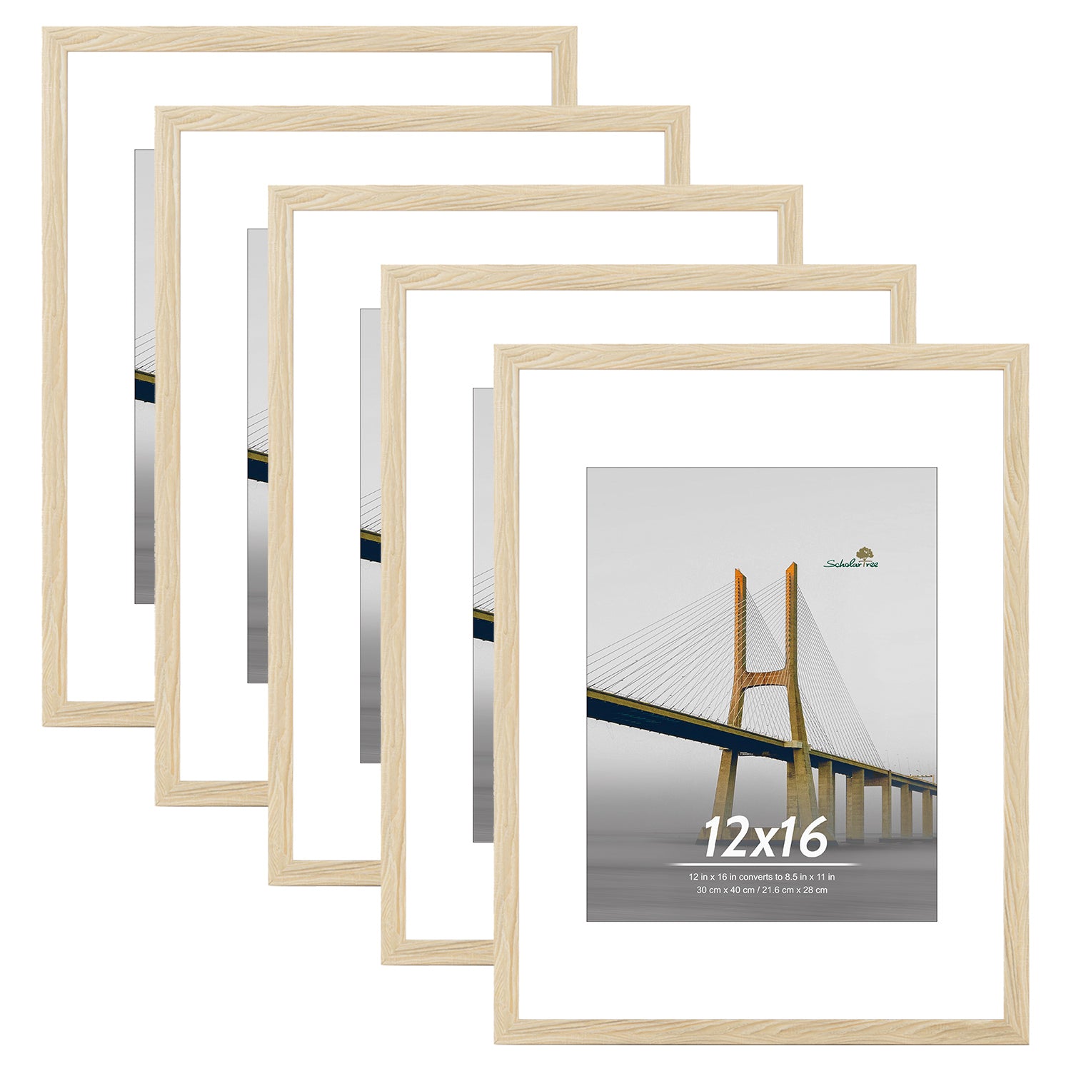 Scholartree 5-in-1 Contemporary Gallery Picture Frame Set Tabletop Picture Frames & Wall Picture Frames