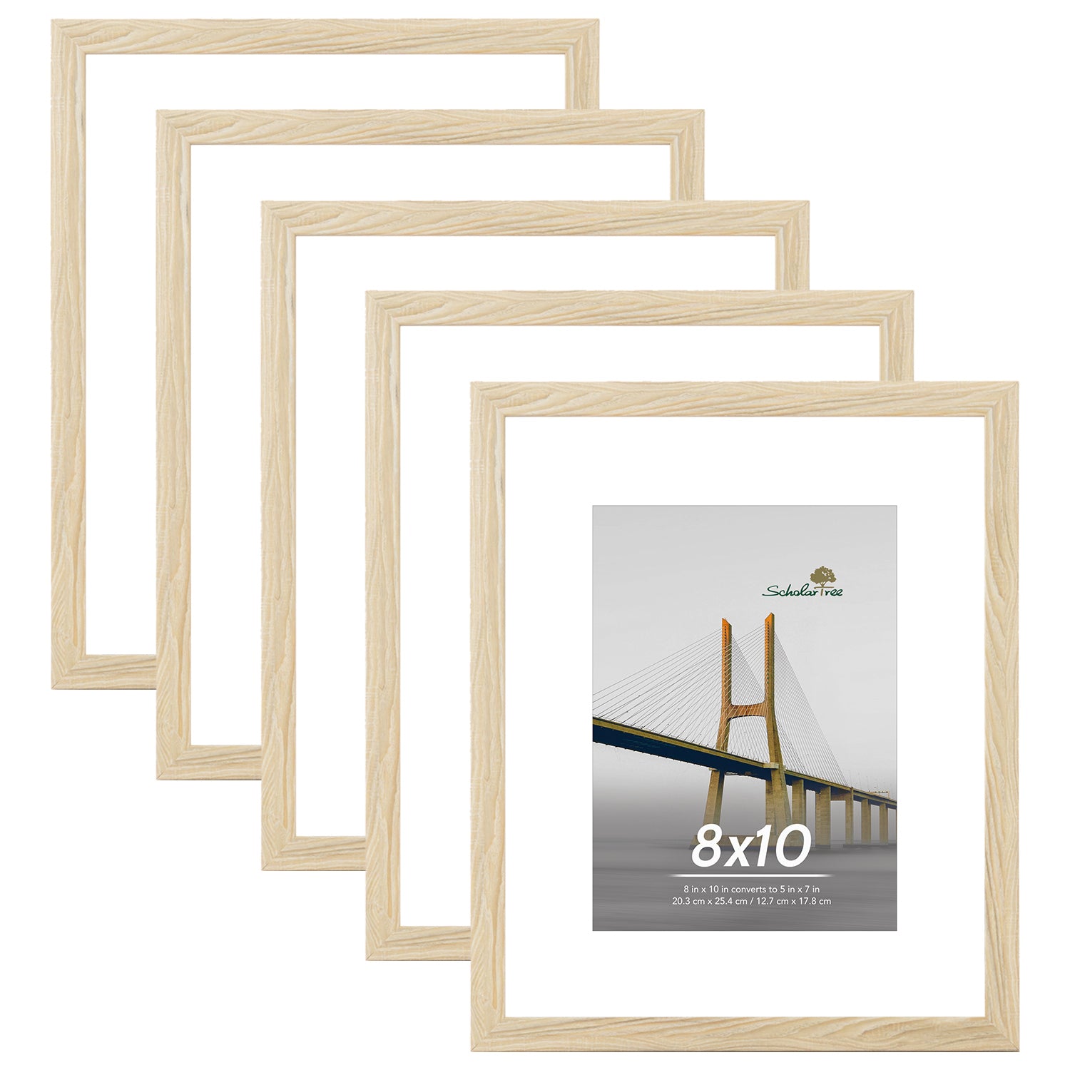 Scholartree 5-in-1 Contemporary Gallery Picture Frame Set Tabletop Picture Frames & Wall Picture Frames